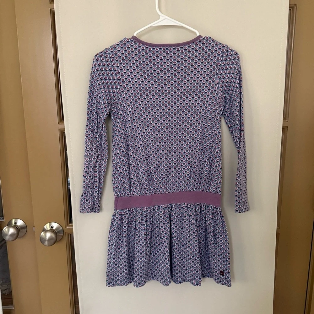Tea Collection Girls 10 Purple Blue Flowers Floral Long Sleeve Dress‎